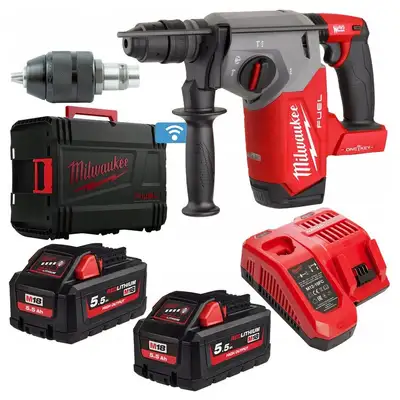 Akumulatorowa młotowiertarka, SDS+, 2,5J, 18V, M18 FUEL, ONE-KEY, 2x5.5Ah, FIXTEC, M18 ONEFHX-552X, Milwaukee [4933478504]