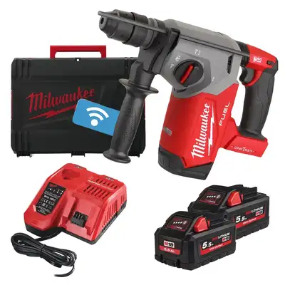 Akumulatorowa młotowiertarka, SDS+, 5,0J, 18V, M18 FUEL, ONE-KEY, 2x5.5Ah, FIXTEC, M18 ONEFHPX-552X, Milwaukee [4933478496]