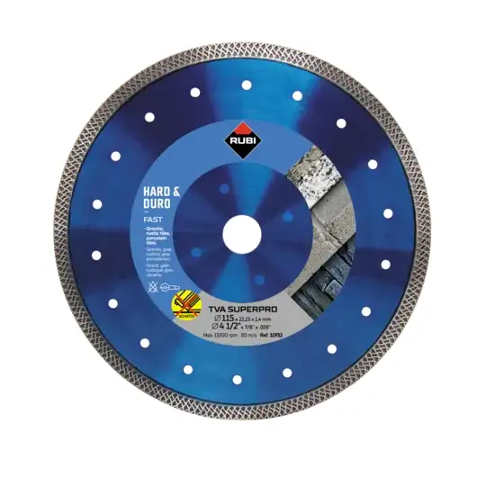 Tarcza diamentowa do cięcia materiałów twardych na sucho 115/22,2mm, klasa SUPERPRO, TURBO VIPER-TVA, Rubi [31932]