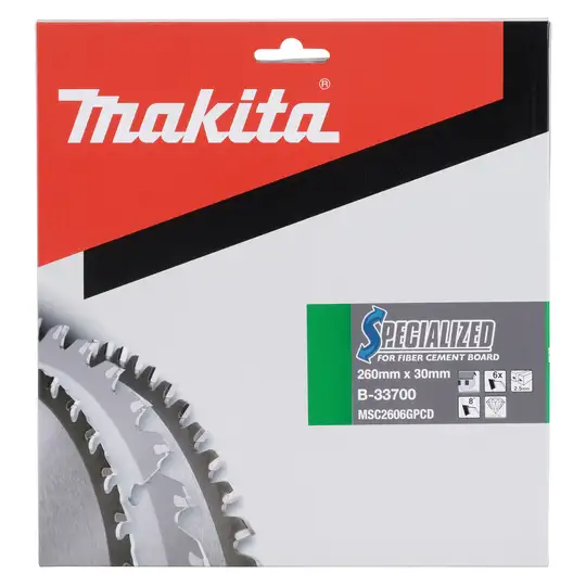 Tarcza tnąca do płyt włókno-cementowych 260x30mm 6 zęby Specialized Makita [B-33700]