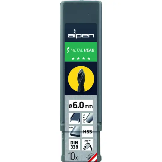 Wiertło HSS do metalu 10,0mm, METAL HEAD, ALPEN [0066700100100]