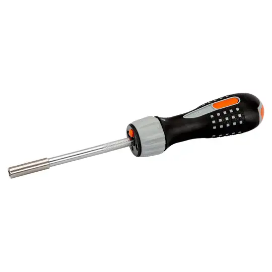 Wkrętak ręczny z lampką LED, magazynkiem i grzechotką, uchwyt 1/4", BAHCO [808050L]