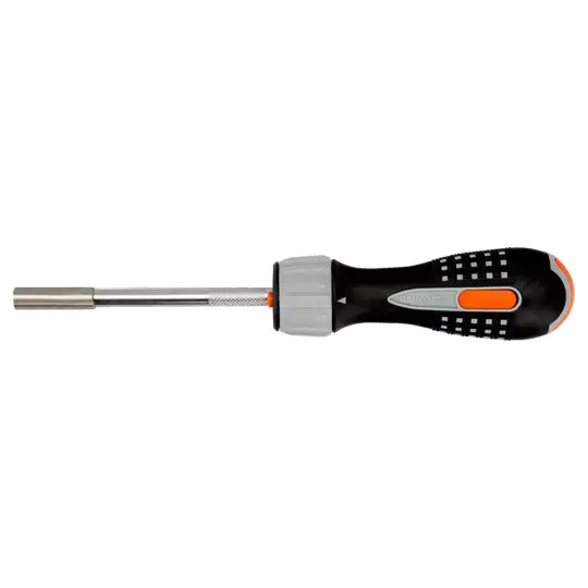 Wkrętak ręczny z lampką LED, magazynkiem i grzechotką, uchwyt 1/4", BAHCO [808050L]