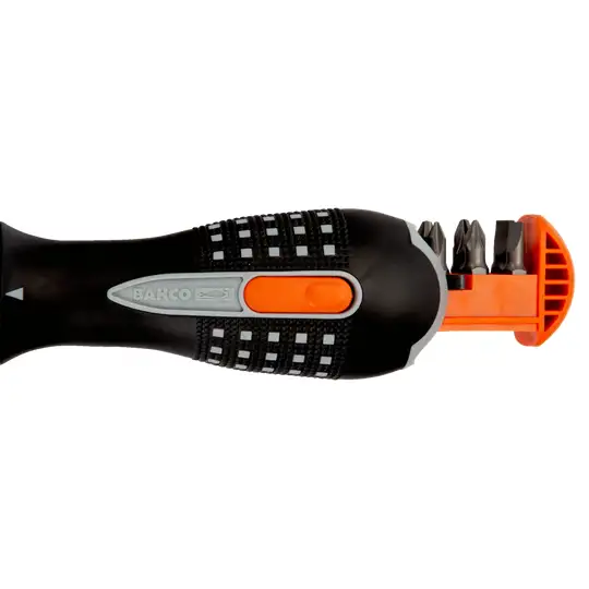 Wkrętak ręczny z lampką LED, magazynkiem i grzechotką, uchwyt 1/4", BAHCO [808050L]