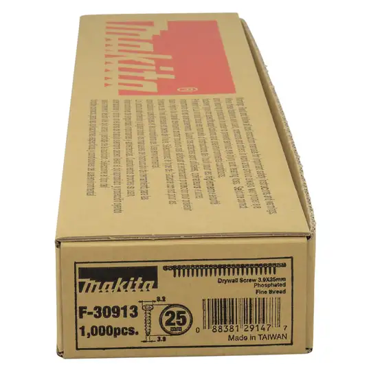 Wkręty do płyt G-K, PH2 3,9 x 25mm na taśmie 1000szt. Makita [F-30913]