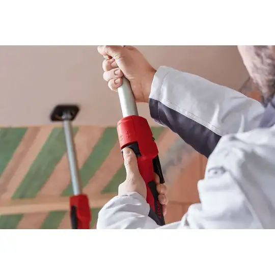 Zestaw 2 szt. podpórek sufitowych i montażowych z dźwignią pompującą 575–910 mm + akcesoria, BESSEY [STE90-SET]