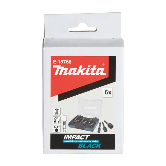 Zestaw 6 szt. nasadek udarowych 1/4", IMPACT BLACK, Makita [E-15768]
