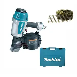 Zestaw gwoździarka pneumatyczna do gwoździ 45-90mm + gwoździe do gwoździarki łączone drutem, Makita [AN902+F-31317]