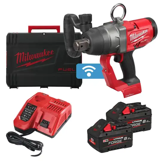 akumulatorowy klucz udarowy, 1", 18V, M18 FUEL, 2033 Nm, ONE-KEY, 2x8.0Ah, M18 ONEFHIWF1-802X, Milwaukee [4933499254]