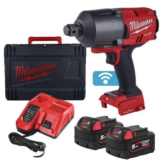akumulatorowy klucz udarowy, 3/4", 18V, M18 FUEL, 1627 Nm, ONE-KEY, M18 ONEFHIWF34-502X, Milwaukee [4933459730]