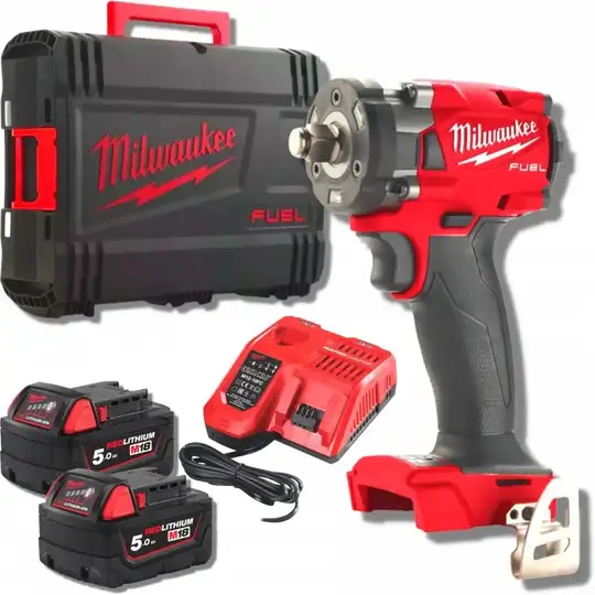 akumulatorowy kompaktowy klucz udarowy, 1/2", 18V, M18 FUEL, 339 Nm, M18 FIW2P12-502X, Milwaukee [4933478447]