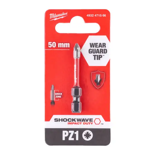 końcówka udarowa 1/4", PZ1/50mm, SHOCKWAVE, IMPACT DUT, Milwaukee [4932471566]