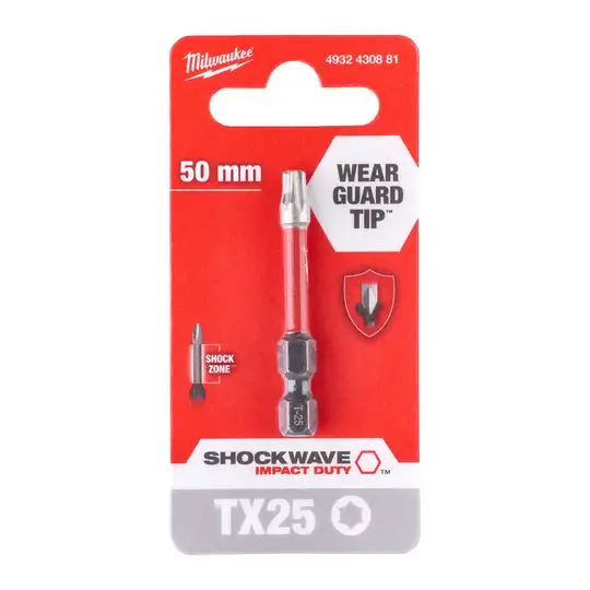 końcówka udarowa 1/4", TX25/50mm, SHOCKWAVE, IMPACT DUTY, Milwaukee [4932430881]