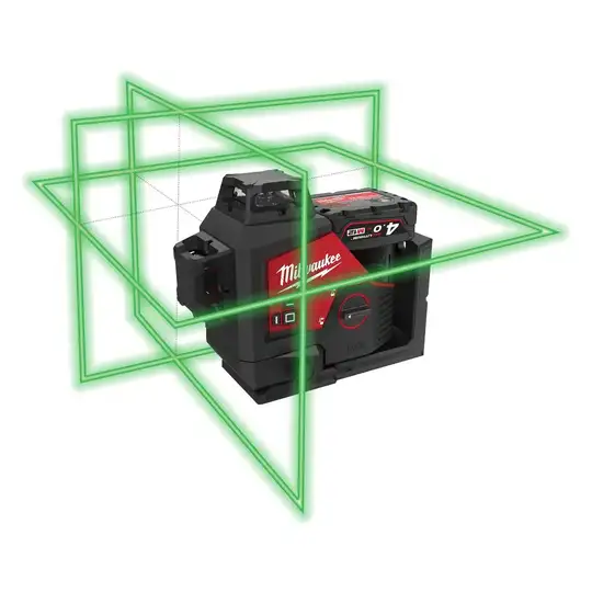 laser 3-wiązkowy 360°, zielony, do 38m, M12, 12V, MILWAUKEE [4933478103]