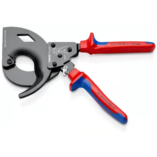 nożyce zapadkowe do cięcia kabli miedzianych i aluminiowych 280mm, KNIPEX [95 31 280]