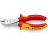 obcinak boczny chromowany o zwiększonym przełożeniu w izolacji VDE 160mm, do prac pod napięciem do 1000V, KNIPEX [74 06 160]