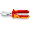 obcinak boczny chromowany o zwiększonym przełożeniu w izolacji VDE 180mm, do prac pod napięciem do 1000V, KNIPEX [74 06 180]