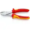 obcinak boczny chromowany o zwiększonym przełożeniu w izolacji VDE 180mm, do prac pod napięciem do 1000V, KNIPEX [74 06 180]