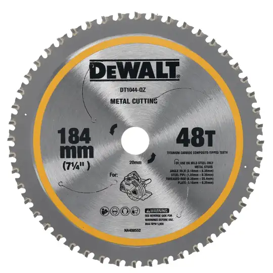 piła tarczowa do cięcia metalu, 48 zębów, 184/20mm, DeWalt [DT1044-QZ]