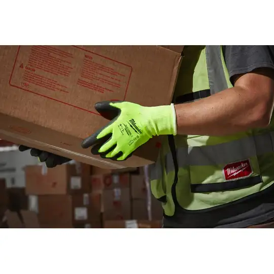 rękawice ochronne, rozmiar 9/L, HI-VIS CUT A, MILWAUKEE [4932479918]