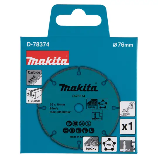 tarcza z grysem z węglika spiekanego, do cięcia płyt G-K, 76x10 mm Makita [D-78374] do DMC300
