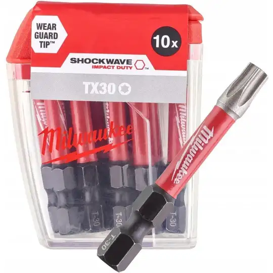 zestaw 10szt. bitów udarowych 1/4", TX30/50mm, SHOCKWAVE, IMPACT DUT, Milwaukee [4932471574]