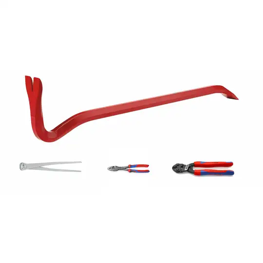 zestaw 3 szczypiec 99 14 300 + 82 02 250 + 71 02 200 + GRATIS łom 9R 271 400 2, Knipex [ZESTAW SZCZYPIEC+ŁOM]