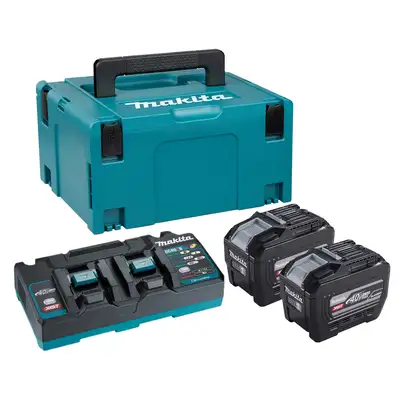 zestaw zasilający: 2 akumulatory 8,0Ah BL4080H + dwuportowa ładowarka DC40RB, 40V max XGT, Makita [PSKGPE2J]