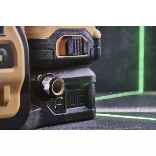 akumulatorowy, samopoziomujący laser 3-wiązkowy 360° z wiązką zieloną do 30m, Li-Ion 10,8V Li-Ion 2,0Ah DeWALT [DCE089D1G]