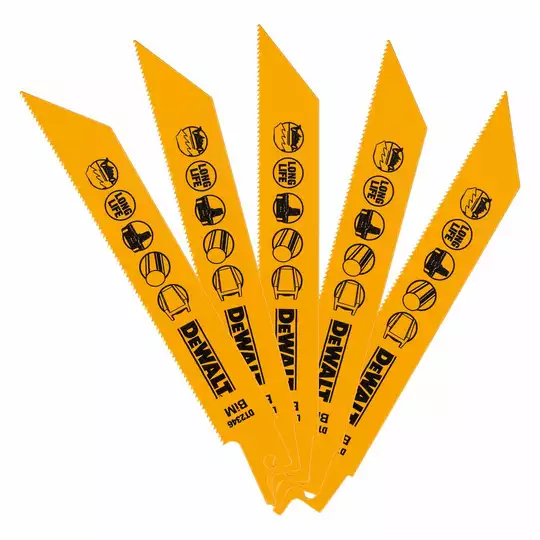 komplet 5 szt. brzeszczotów bagnetowych BIM do cięcia metalu 152mm, DeWalt [DT2346-QZ]