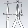 szczypce półokrągłe wydłużone 160mm, rękojeść wielokomponentowa, Knipex [29 25 160]