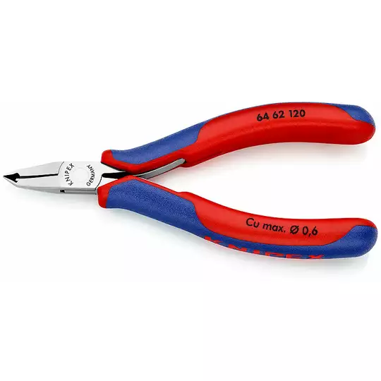 szczypce tnące czołowe, kątowe dla elektroników 120mm Knipex [64 62 120]