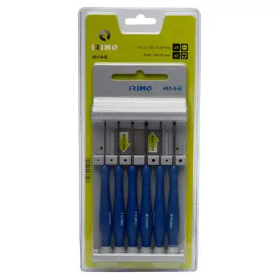 zestaw 6szt. wkrętaków precyzyjnych Ph i płaskie, Irimo [461-6-B]