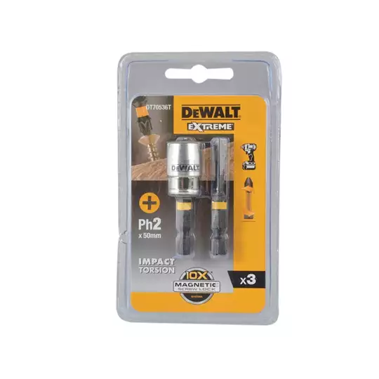 zestaw końcówka udarowa PH2 + uchwyt 1/4"  [DT70536T]