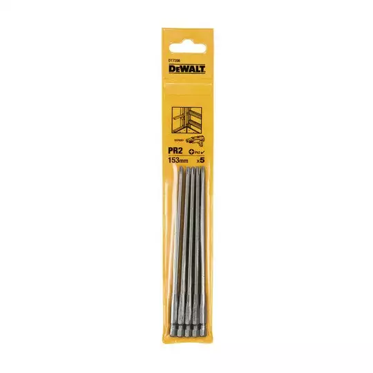 komplet 5 szt. końcówek 1/4'' do wkrętarek PH2/153mm [DT7206]