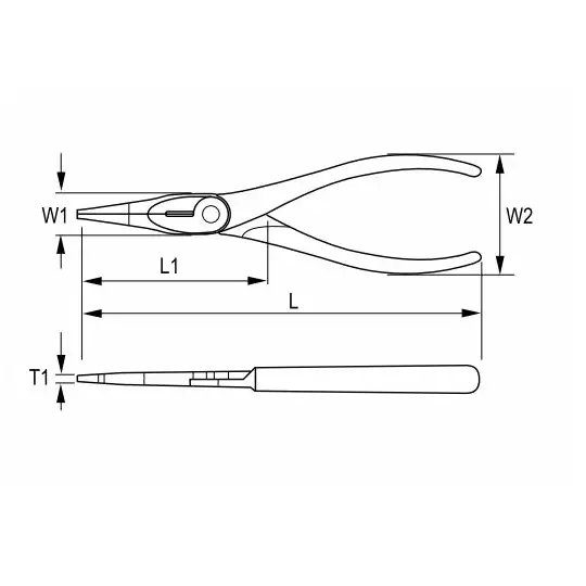 szczypce półokrągłe wydłużone 200 mm, rękojeść wielokomponentowa, Irimo [612-200-1]