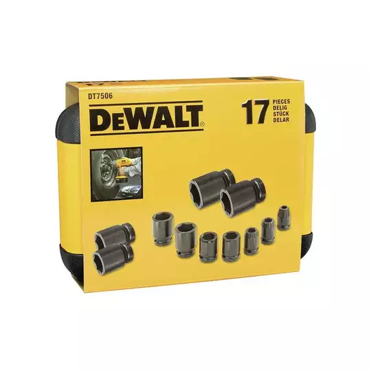 zestaw 17szt. nasadek udarowych 6-kątnych 1/2", DeWALT [DT7506]