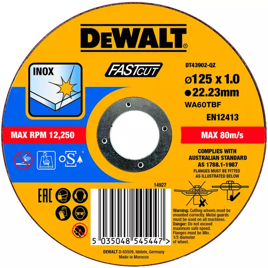 piła tarczowa do cięcia stali nierdzewnej Inox 125/1mm DeWALT [DT43902]
