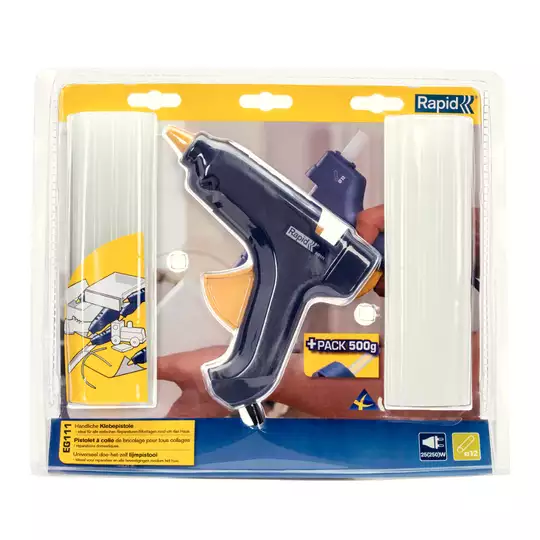 pistolet klejowy na sztyfty 12mm EG111 Zestaw + 500g kleju Rapid [40303076] 
