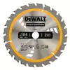 piła tarczowa do cięcia drewna 184/20mm, grubość cięcia 1,79mm, 24 zęby, CONSTRUCTION DeWALT [DT1951]