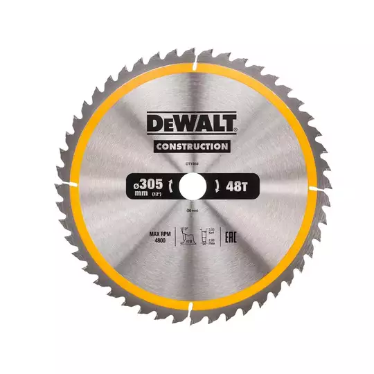 piła tarczowa do cięcia drewna 305/30mm, grubość cięcia 3,0mm, 48 zębów, CONSTRUCTION DeWALT [DT1959]