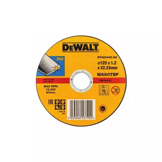 profesjonalna tarcza do cięcia stali nierdzewnej 125x22,23x1,2mm DeWalt [DT42340Z]