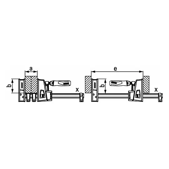 ścisk ślusarski śrubowy regulowany wzmocniony 1500x120mm, 340-1750mm BESSEY [SLV150M]