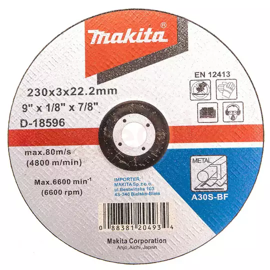 tarcza do cięcia metalu, 230/22,23/2,5mm, Makita [D-18596]