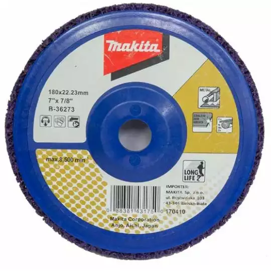 tarcza włókninowa czarna do szlifowania metalu, 180/22,23mm, Makita [B-36239]