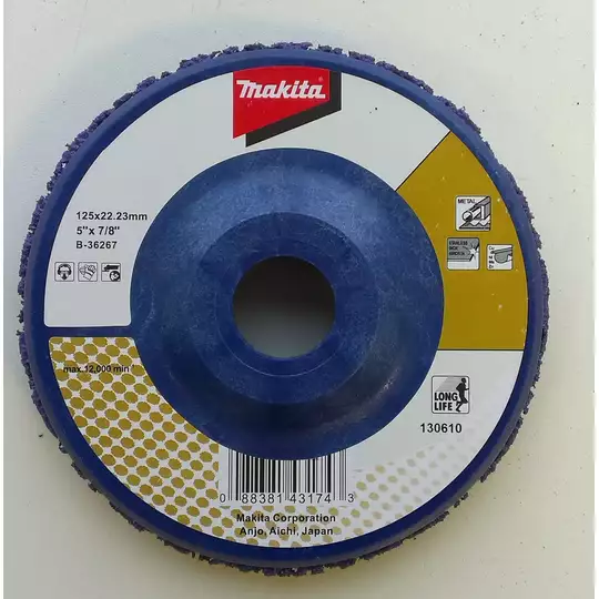 tarcza włókninowa fioletowa do szlifowania metalu, 125/22,23mm, Makita [B-36267]