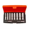Zestaw długich nasadek 1/4", M4-M13, 10 szt. BAHCO [S0810L]