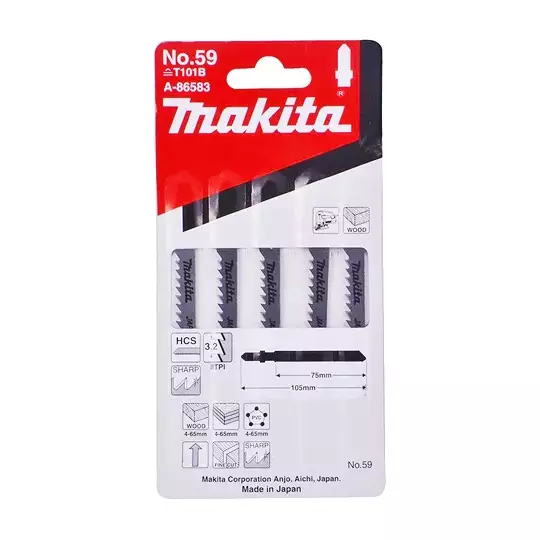 brzeszczoty do wyrzynarek 105mm do cięcia drewna 5szt. Makita [A-86583]