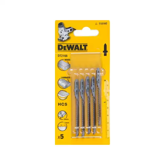 brzeszczoty do wyrzynarek 76mm do cięcia drewna, laminatów 5 szt. DeWalt [DT2168]