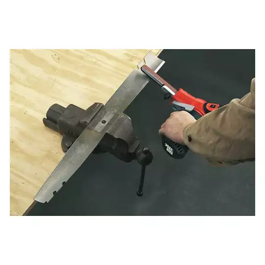 elektryczna szlifierka taśmowa / pilnik do metalu, 451x13mm, 400W, Black+Decker [KA902EK]